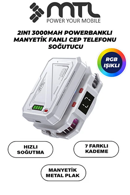 MTL Bataryalı Telefon Tablet Soğutucu Fan